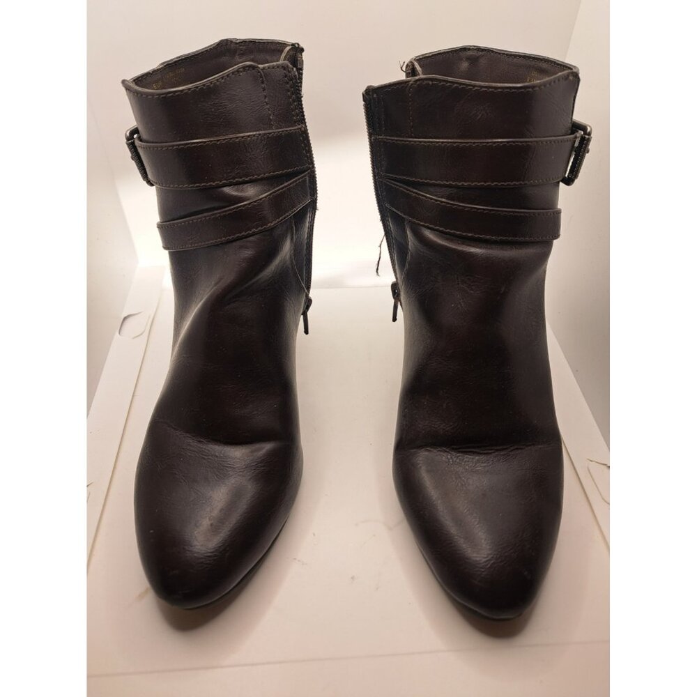 Life Stride Soft System Wo Dark Brown Ankle ‎ Boots  Booties Side Zip 8.5 M